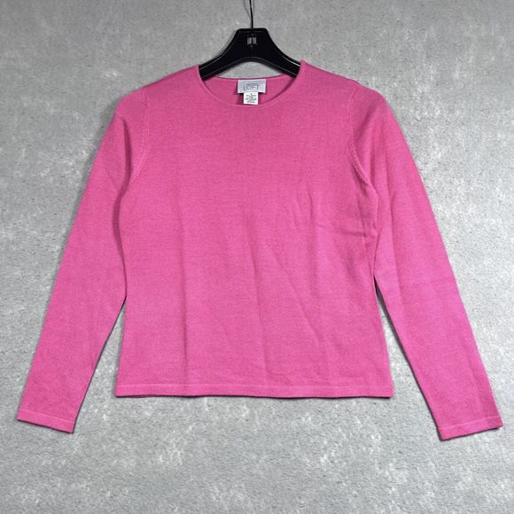 Ann Taylor Loft Shirt Womens Size Small Pink Crew Neck Pullover Wool Blend Knit - Picture 1 of 9